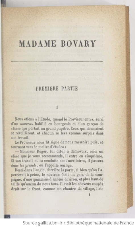 Madame Bovary moeurs de province Éd définitive suivie des