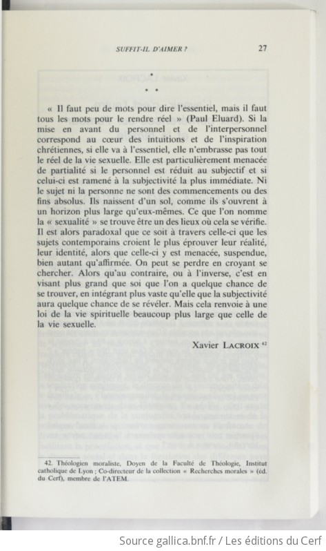 Revue d éthique et de théologie morale le Supplément 2000 12 01