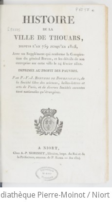 Histoire de la ville de Thouars, depuis l