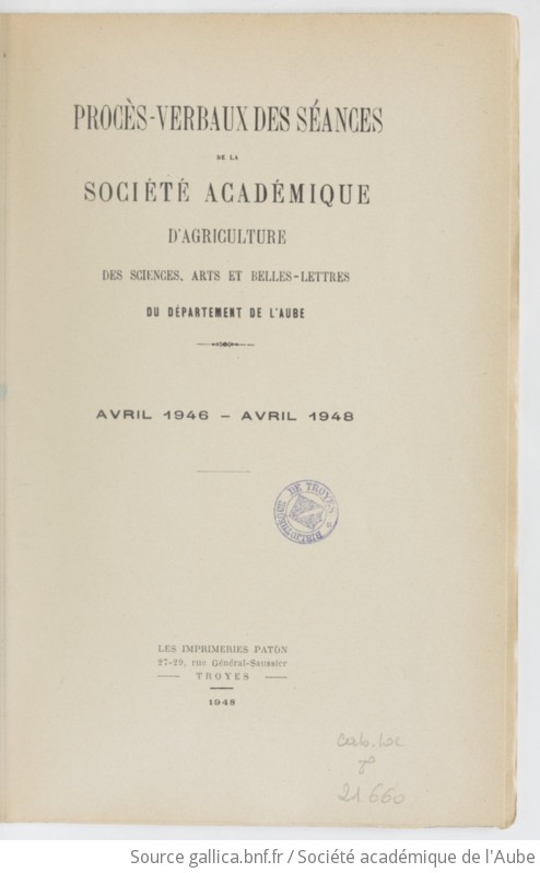 Proc S Verbaux Des S Ances De La Soci T Acad Mique D Agriculture Des