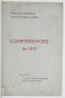 Conférences de 1917  Comité des conférences pour les oeuvres de guerre