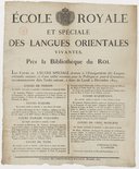 L'École royale et spéciale des langues orientales vivantes  1822