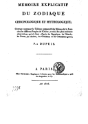 Denderah   Mémoire explicatif du zodiaque chronologique et mythologique [...] C-F. Dupuis. 1806