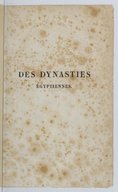 Des dynasties égyptiennes  F. de Bovet. 1830