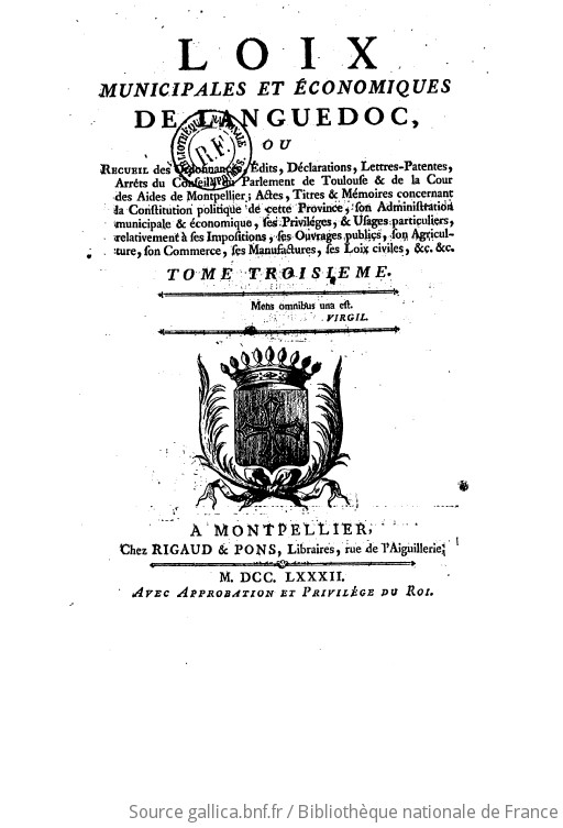 Loix municipales et économiques du Languedoc ou Recueil des