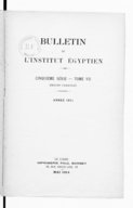 Bulletin de l'Institut égyptien. 1913-1918