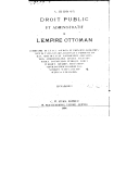 Manuel de droit public et administratif de l'Empire ottoman   A. Heidborn. 1909-1912