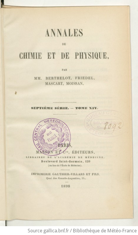 Annales De Chimie Et De Physique 1898 Gallica