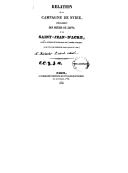 Relation de la campagne de Syrie, spécialement des sièges de Jaffa et de Saint-Jean-d'Acre  Un colonel de l'armée d'Orient [C. Richardot]. 1802