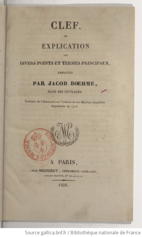 Clef ou Explication des divers points et termes principaux employés par