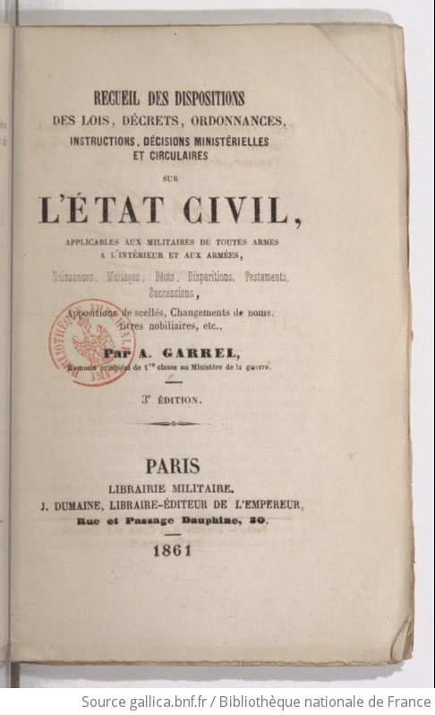 Recueil des dispositions des lois décrets ordonnances et décisions