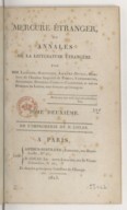 Mercure étranger, ou Annales de la littérature étrangère  MM. Langlès, Guinguené, Amaury-Duval (...) et autres hommes de lettres, tant français qu'étrangers. 1813-1816