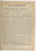 Le Courrier de l'Extrême-Orient. Revue politique, commerciale et littéraire  1886