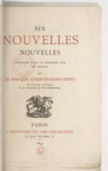 Six nouvelles traduites pour la première fois du chinois  Marquis d'Hervey-Saint-Denys. 1892