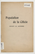 Population de la Cilicie avant la guerre  Boghos Nubar. [192.]