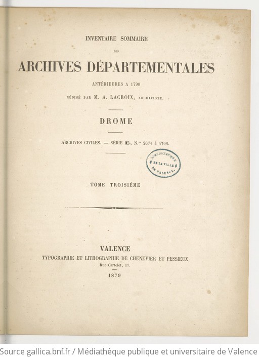 Inventaire Sommaire Des Archives D Partementales Ant Rieures