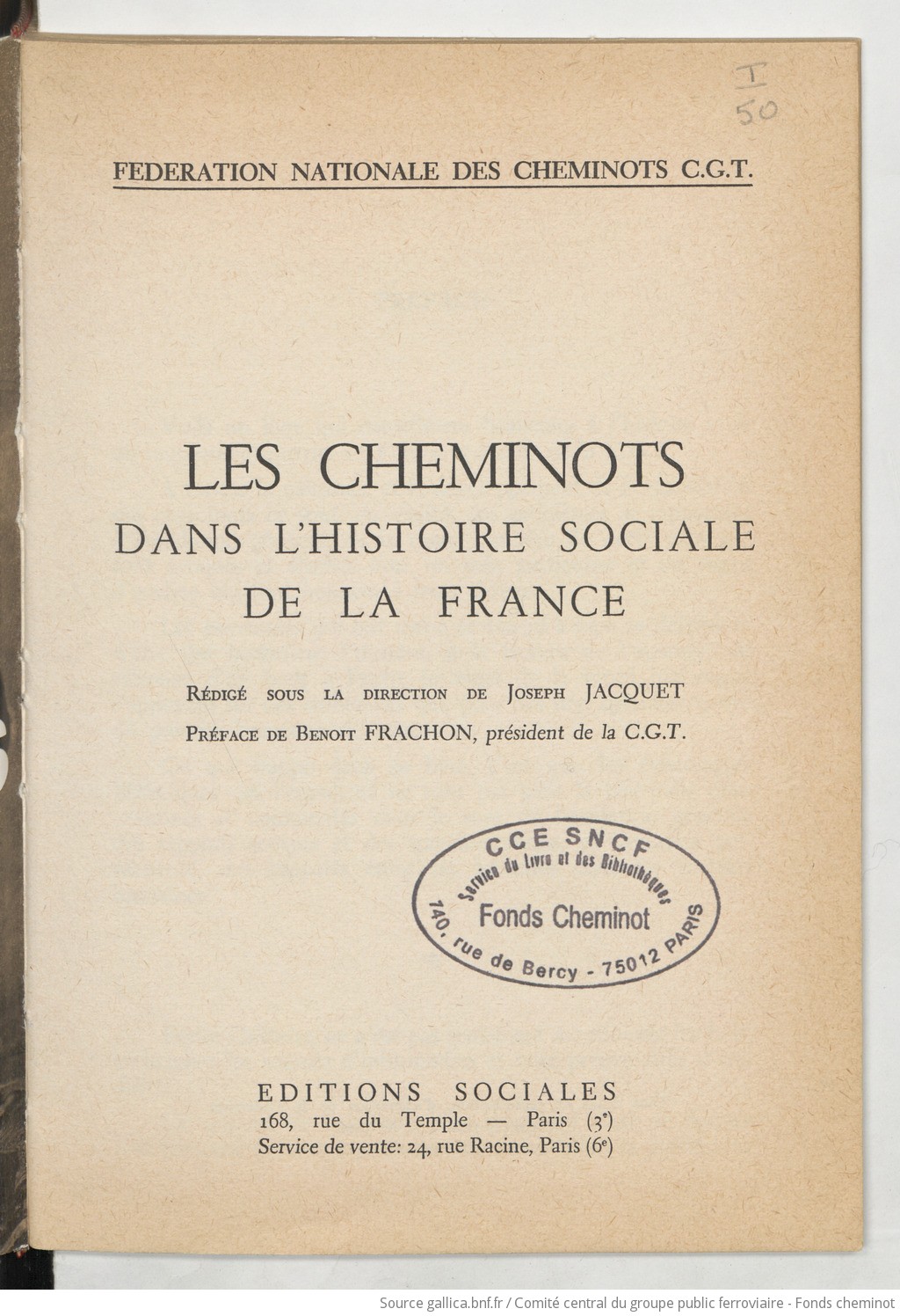 Les Cheminots dans l'histoire sociale de la France