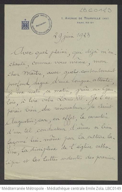 Fonds Louis Bertrand Fonds numérisé Correspondance de Louis Bertrand