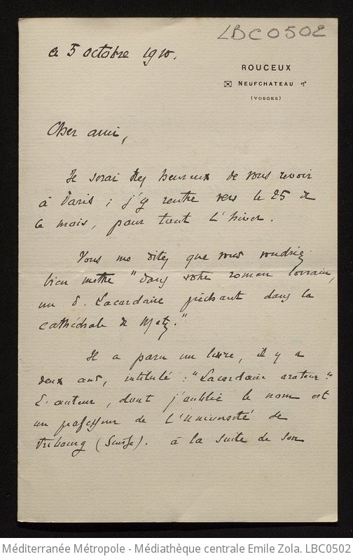 Fonds Louis Bertrand Fonds numérisé Correspondance de Louis Bertrand