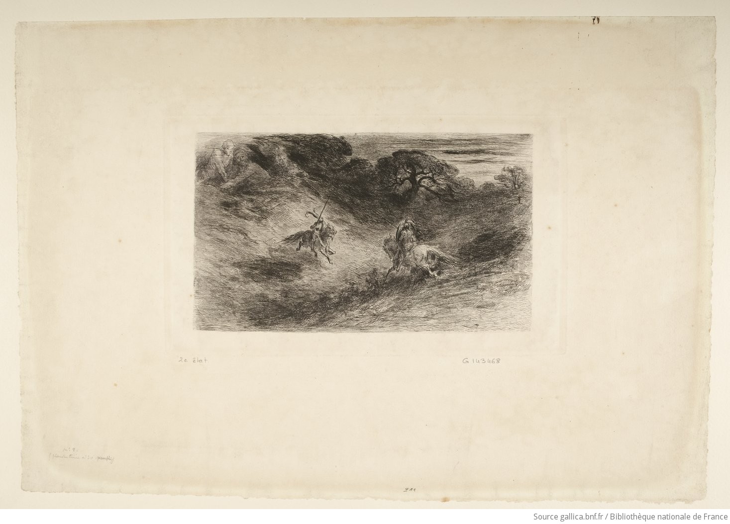 [Le Combat, scène tirée de l'Arioste] : [estampe] ([2ème état]) / [Gustave Doré] - 1