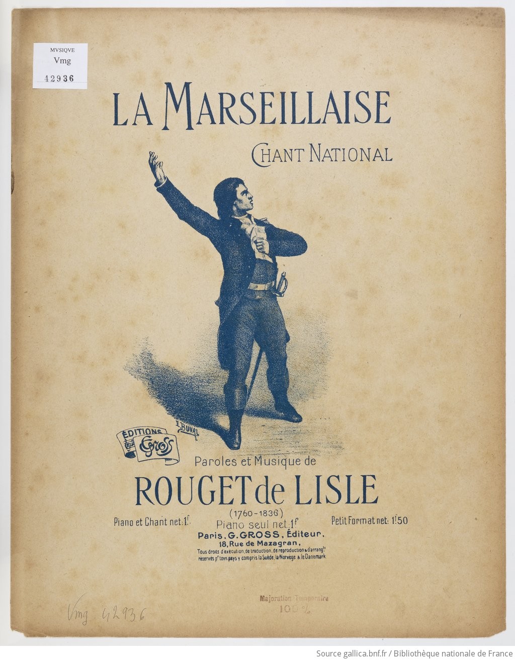 La Marseillaise : Chant National : Piano Et Chant / Paroles Et Musique ...