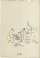 Opium et occupations des dames chinoises  Atelier Yoeequa. 1830-1840