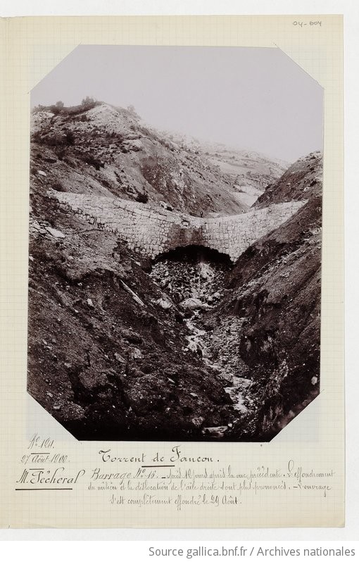 Torrent de Faucon groupe de barrages n 16 très endommagés Pécheral