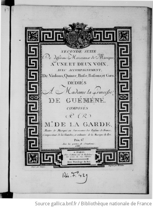 Seconde suite de différens morceaux de musique à une et deux voix avec