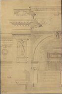 Ensemble de plans pour le Musée égyptien du Caire  M.-L. Dourgnon. 1895-1897