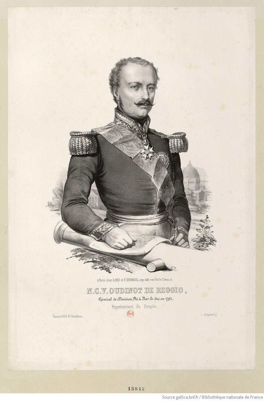 N. C. V. Oudinot de Reggio, Général de Division, Né à Bar-le-Duc en 1792, Représentant du Peuple : [estampe] - 1