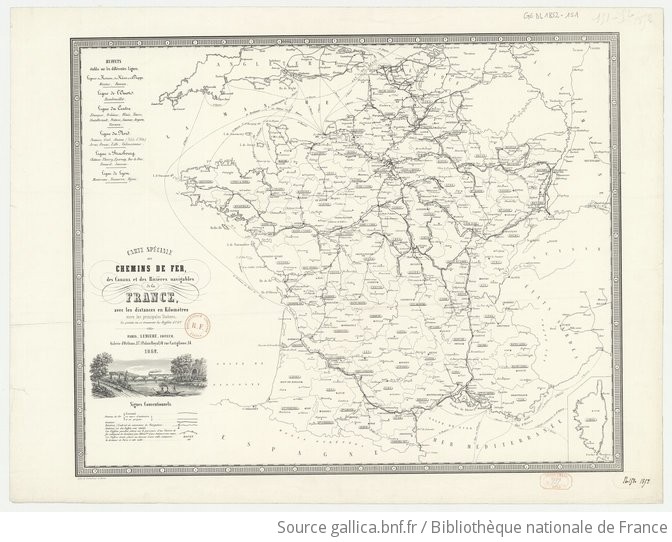 Carte spéciale des chemins de fer des canaux et des rivières