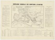 Carte du bassin de la Méditerranée indiquant les services à vapeur de chaque nation [...] annotée de statistiques commerciales sur les comptoirs levantins  Mr. Subtil. 1850
