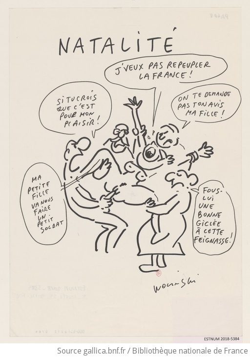 Natalité dessin de presse WOLINSKI Gallica