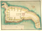 Plan du fort de Roscof et des corps de garde et magasin, signé par M. de Vauban, 15 octobre 1694 : [dessin]