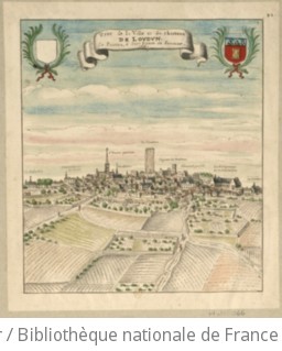 Vee de la Ville et du chasteau de Loudun, En Poictou,  sept liees de Saumur // 1699 : [dessin] / [Louis Boudan]