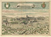 Veüe de l'Abbaye et du bourg de Fontevrault, en Anjou, et du diocesse de Poictiers, à trois lieües de Saumur  L. Boudan. 1699