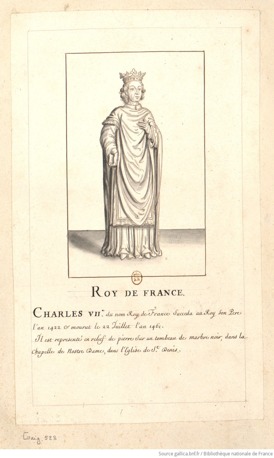 Le tombeau de Charles VII et de Marie d'Anjou  (1463 - détruit en 1793) F1