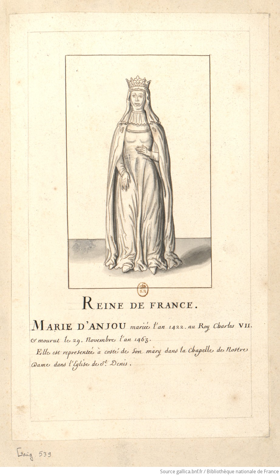 Le tombeau de Charles VII et de Marie d'Anjou  (1463 - détruit en 1793) F1