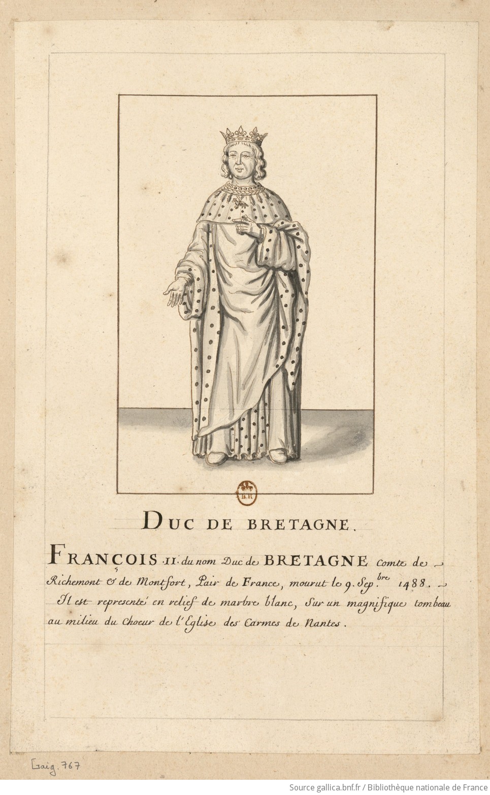Tombeau de François II de Bretagne au Couvent des Carmes (aujourd'hui dans la cathédrale de Nantes) F1