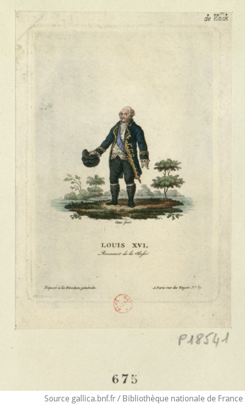 Louis Xvi En Pied De Trois Quarts Gauche En Habit Bleu Veste