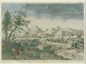 Vue de Peking, capitale de la Chine, et de la Superbe Muraille qui la Separe de la Tartarie. Estampe Anriques. 1750