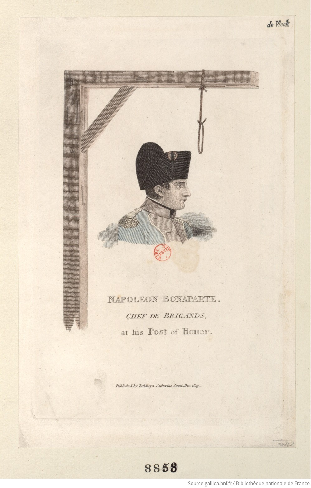 «Napoleon Bonaparte. Chef de Brigands ; at his Post of Honor», c'est-à-dire à la potence : [estampe] - 1