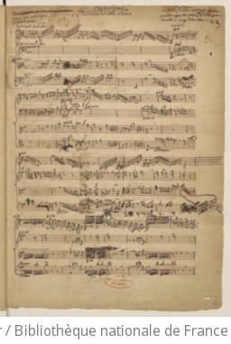 LES PALADINS - Manuscrit autographe (1760 ?)