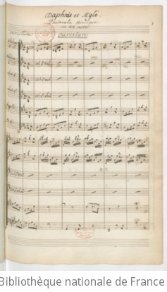 DAPHNIS ET EGLÉ - Manuscrit Decroix (1771-1790)