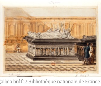 Tombeau de Jean Sans peur et de Marguerite de bavire - (duc de Bourgogne) aux Chartreux  Dijon : [dessin] / Lallemand