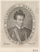 Portrait de Henri III, en buste, de 3/4 dirigé à droite, dans une bordure ovale  J. Wierix