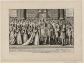 L'Auguste Cérémonie du mariage de Louis XV, Roi de France et de Navarre avec Marie Leczinski, princesse de Pologne faite par Mgr le Cardinal de Rohan Prince du S.t Empire, Archevêque de Strasbourg le septembre 1725
