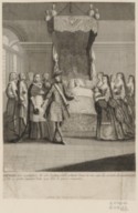Accouchement de la Reine Marie Leczinska qui met au monde Louise Marie morte en 1733