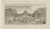 Représentation du feu d'artifice tiré le 20 aoust 1739, dans le jardin de Versailles [...], en présence de leurs Majestés et de la famille roialle à l'occasion du mariage de Madame de France première avec Dom Philippe, infant d'Espagne  1739