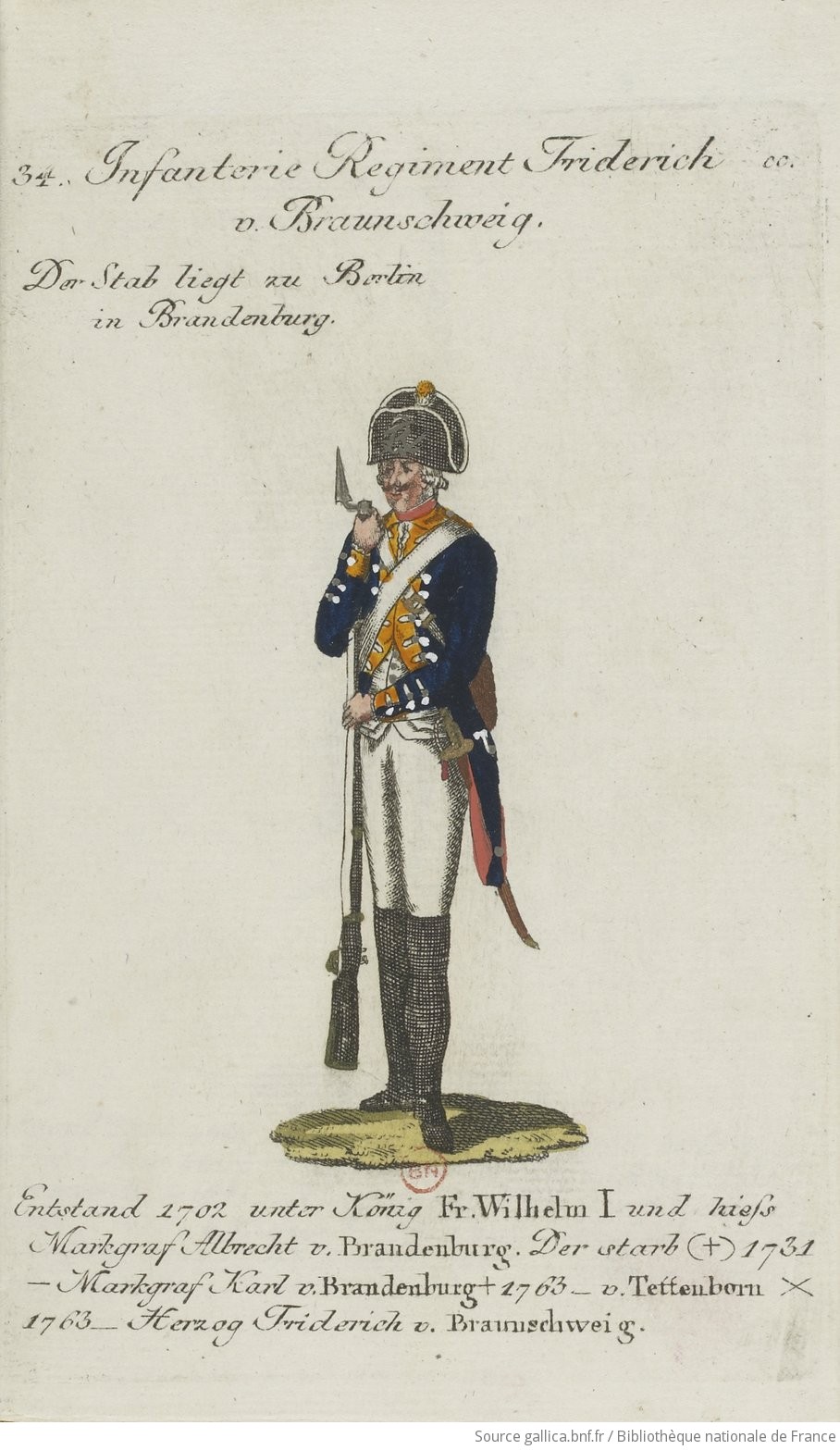 uniforme infanterie prussienne 1790 F42